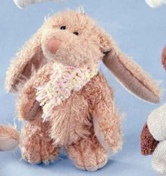 Shaggy bunny light brown 8,5 cm with scarf