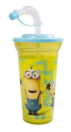 Minions Trinkbecher 450ml mit Strohhalm, PP