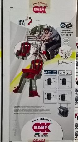 OK-Baby Kinder-Fahrradsitz Orion für Lenker blau/rot