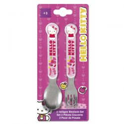 POS-2tlg. Besteckset Hello Kitty auf Blisterkarte