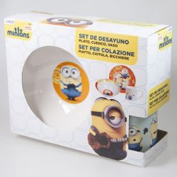 POS-3-tlg.Frühstücksset Minions-Design im Geschenkkarton