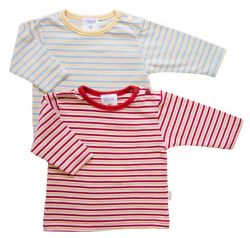 Shirts geringelt burgunder/hellblau