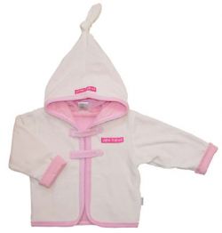 Velour-Kapuzenjacke, gefüttert in rose und ecru