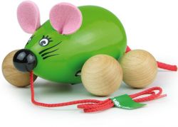 Vilac - pull along draught animal mouse Lisa, green