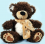 Seat bear with scarf 25cm dark brown shagmy soft plush