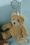 sitting bear key ring beige 7 cm