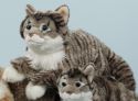 Lying plush cat Maine Coon made ...