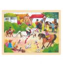 Inlay puzzle horse show, 96 pieces