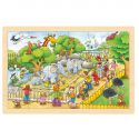 Inlay puzzle zoo visit, 24 pieces