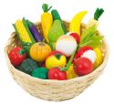 Wooden fruit and vegetables in b...