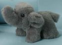 Plush elephant with bow around t...