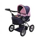 Doll pram with adjustable hood a...