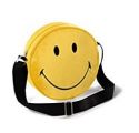 Schultertasche Smiley rund gelb