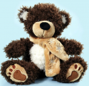 Fluffy teddy bear with scarf