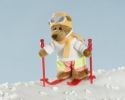 Standing bear Skier with skis - ...