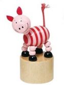 A rosy pig as a wooden nodder