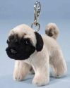 Pug key ring in velvet velour.