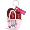 Nici sequins keychain heart+message